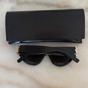 Saint Laurent Black Sunglasses with Gold Details